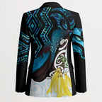 New Zealand Silver Fern Tui Bird Blazer Maori Kowhai Paua Shell Taniko Motifs - Aussie Hoodie