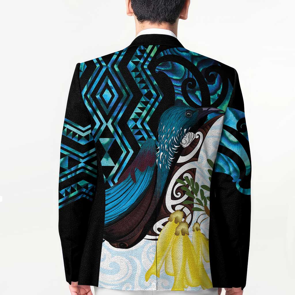 New Zealand Silver Fern Tui Bird Blazer Maori Kowhai Paua Shell Taniko Motifs - Aussie Hoodie