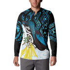 New Zealand Silver Fern Tui Bird Button Sweatshirt Maori Kowhai Paua Shell Taniko Motifs