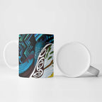 New Zealand Silver Fern Tui Bird Ceramic Mug Maori Kowhai Paua Shell Taniko Motifs - Aussie Hoodie
