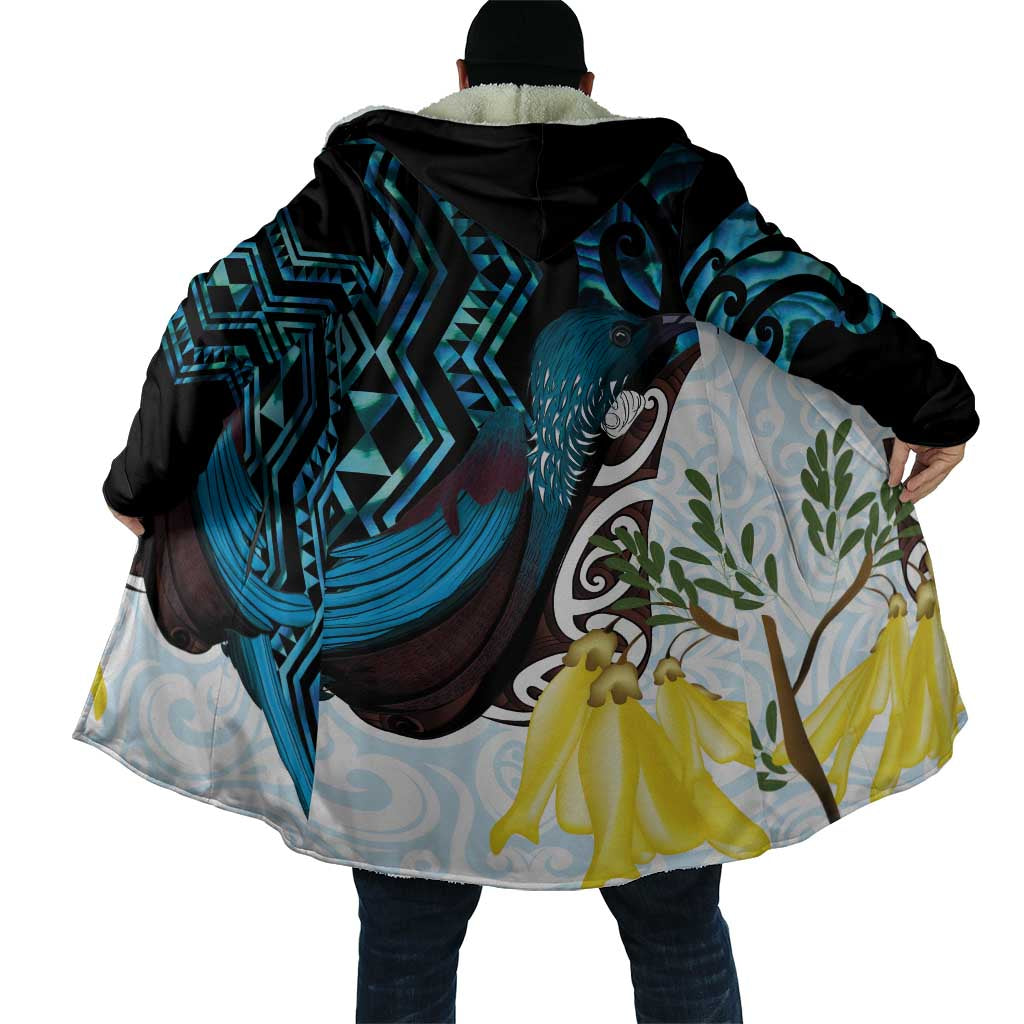 New Zealand Silver Fern Tui Bird Cloak Maori Kowhai Paua Shell Taniko Motifs - Aussie Hoodie