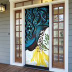 New Zealand Silver Fern Tui Bird Door Cover Maori Kowhai Paua Shell Taniko Motifs - Aussie Hoodie