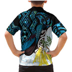 New Zealand Silver Fern Tui Bird Family Matching Mermaid Dress and Hawaiian Shirt Maori Kowhai Paua Shell Taniko Motifs