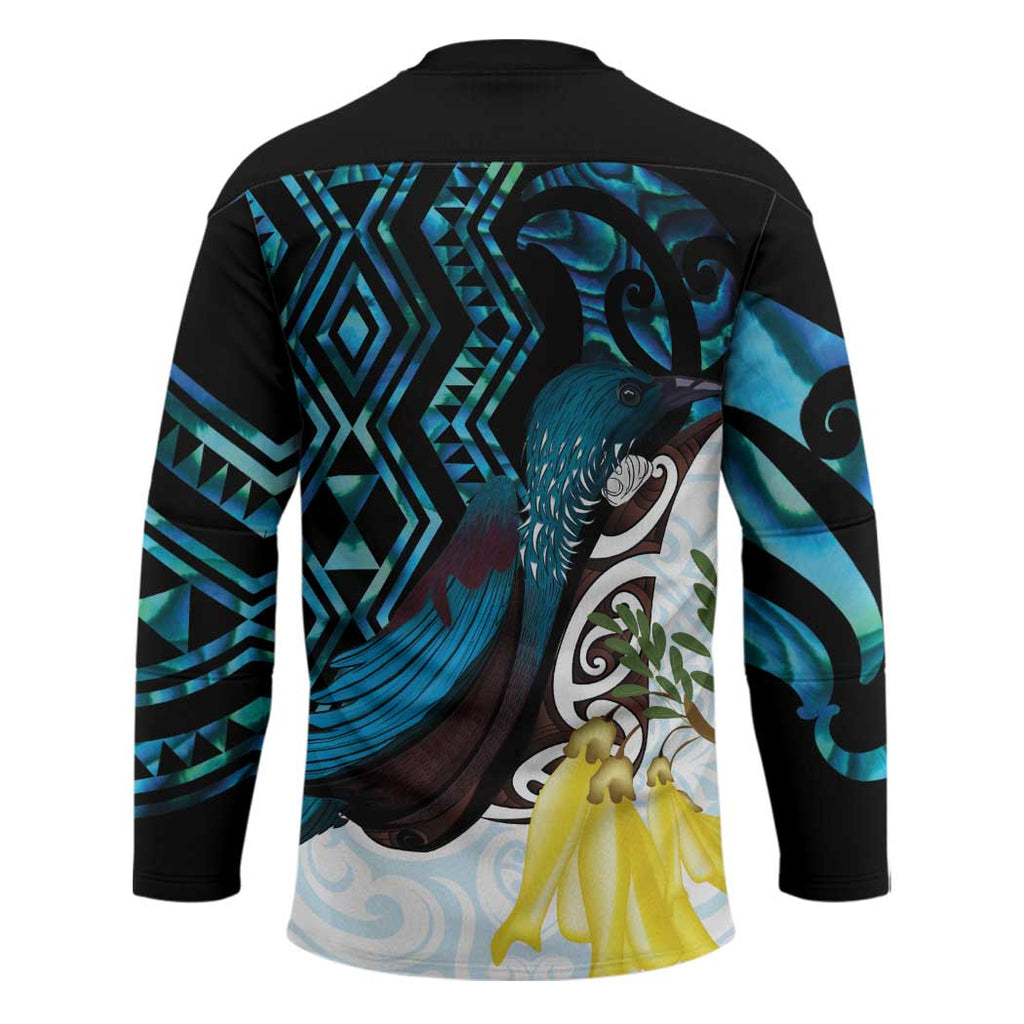 New Zealand Silver Fern Tui Bird Hockey Jersey Maori Kowhai Paua Shell Taniko Motifs - Aussie Hoodie