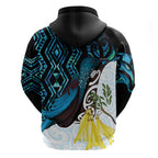New Zealand Silver Fern Tui Bird Hoodie Maori Kowhai Paua Shell Taniko Motifs