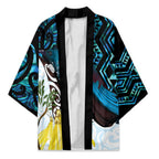 New Zealand Silver Fern Tui Bird Kimono Maori Kowhai Paua Shell Taniko Motifs - Aussie Hoodie