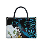 New Zealand Silver Fern Tui Bird Leather Bag Maori Kowhai Paua Shell Taniko Motifs - Aussie Hoodie