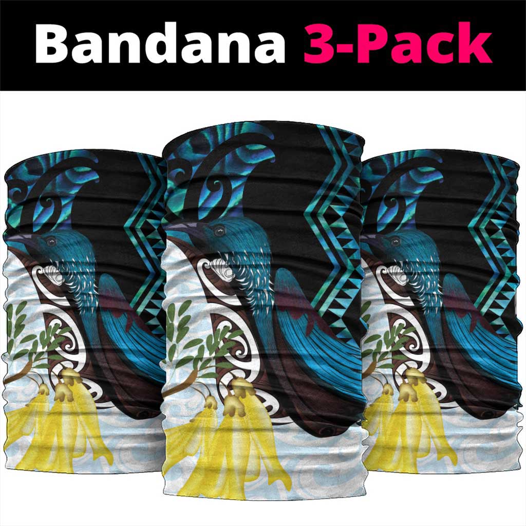 New Zealand Silver Fern Tui Bird Neck Gaiter Maori Kowhai Paua Shell Taniko Motifs - Aussie Hoodie