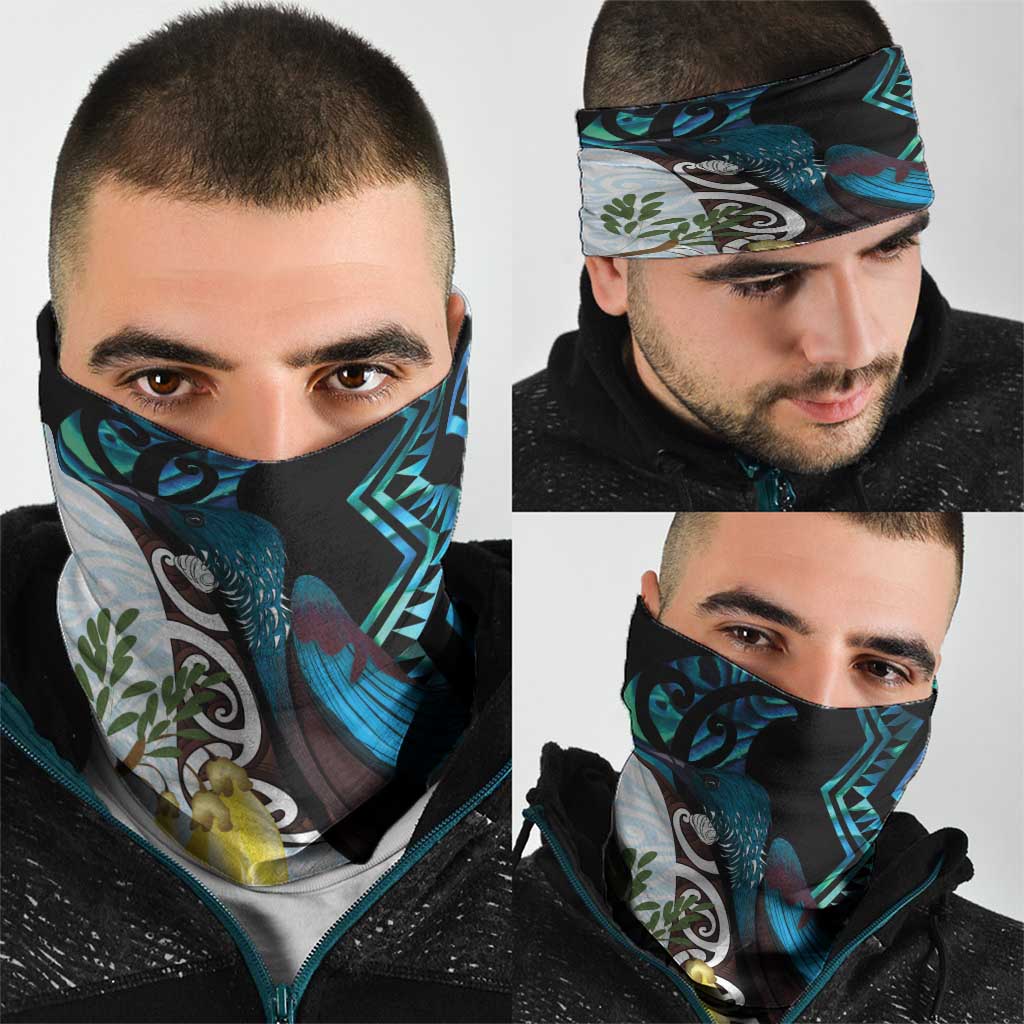 New Zealand Silver Fern Tui Bird Neck Gaiter Maori Kowhai Paua Shell Taniko Motifs - Aussie Hoodie