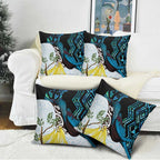 New Zealand Silver Fern Tui Bird Pillow Cover Maori Kowhai Paua Shell Taniko Motifs - Aussie Hoodie