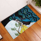New Zealand Silver Fern Tui Bird Rubber Doormat Maori Kowhai Paua Shell Taniko Motifs