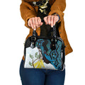 New Zealand Silver Fern Tui Bird Shoulder Handbag Maori Kowhai Paua Shell Taniko Motifs