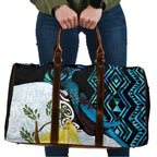 New Zealand Silver Fern Tui Bird Travel Bag Maori Kowhai Paua Shell Taniko Motifs - Aussie Hoodie