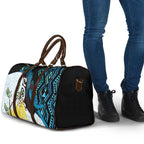 New Zealand Silver Fern Tui Bird Travel Bag Maori Kowhai Paua Shell Taniko Motifs - Aussie Hoodie
