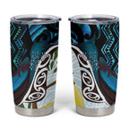 New Zealand Silver Fern Tui Bird Tumbler Cup Maori Kowhai Paua Shell Taniko Motifs