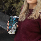 New Zealand Silver Fern Tui Bird Tumbler Cup Maori Kowhai Paua Shell Taniko Motifs
