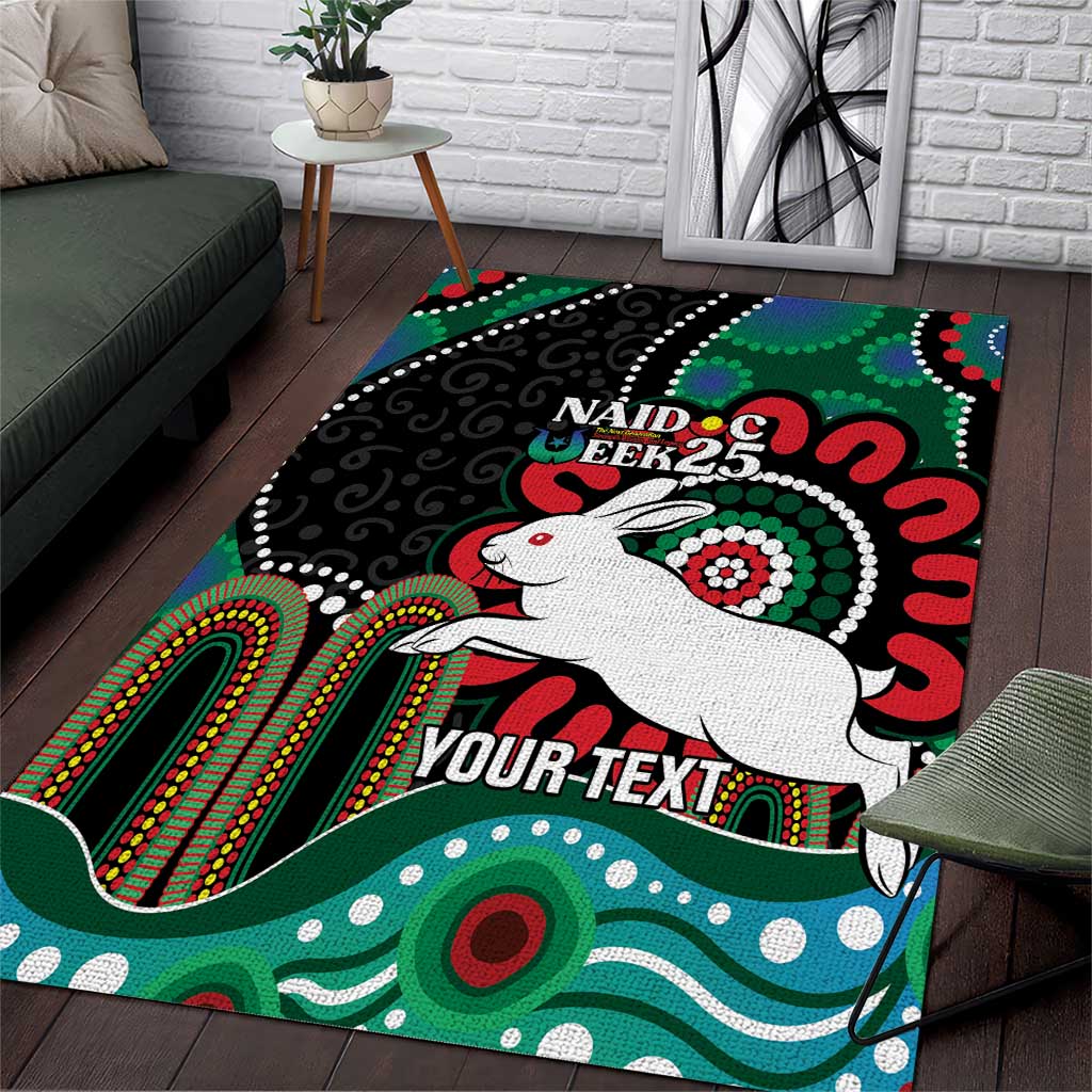 Custom NAIDOC Week 2025 Rabbitohs Area Rug Go Souths Indigenous Art