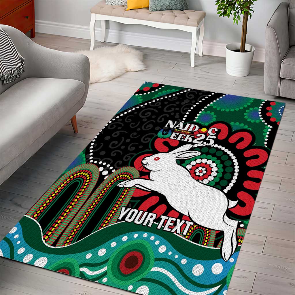 Custom NAIDOC Week 2025 Rabbitohs Area Rug Go Souths Indigenous Art