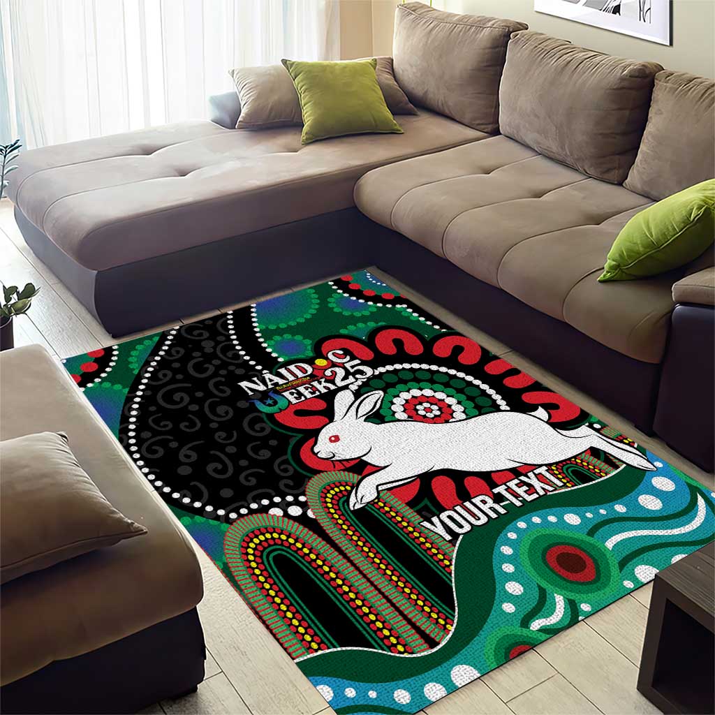 Custom NAIDOC Week 2025 Rabbitohs Area Rug Go Souths Indigenous Art