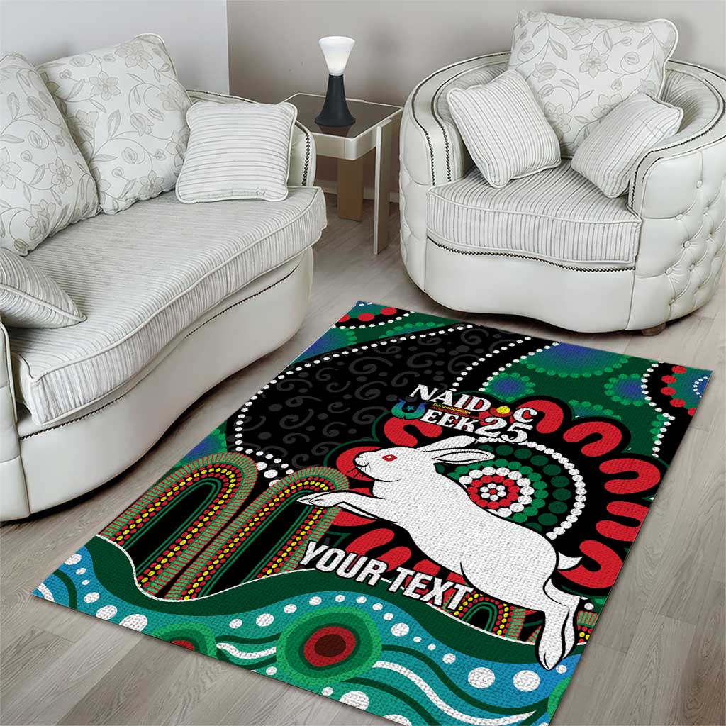 Custom NAIDOC Week 2025 Rabbitohs Area Rug Go Souths Indigenous Art