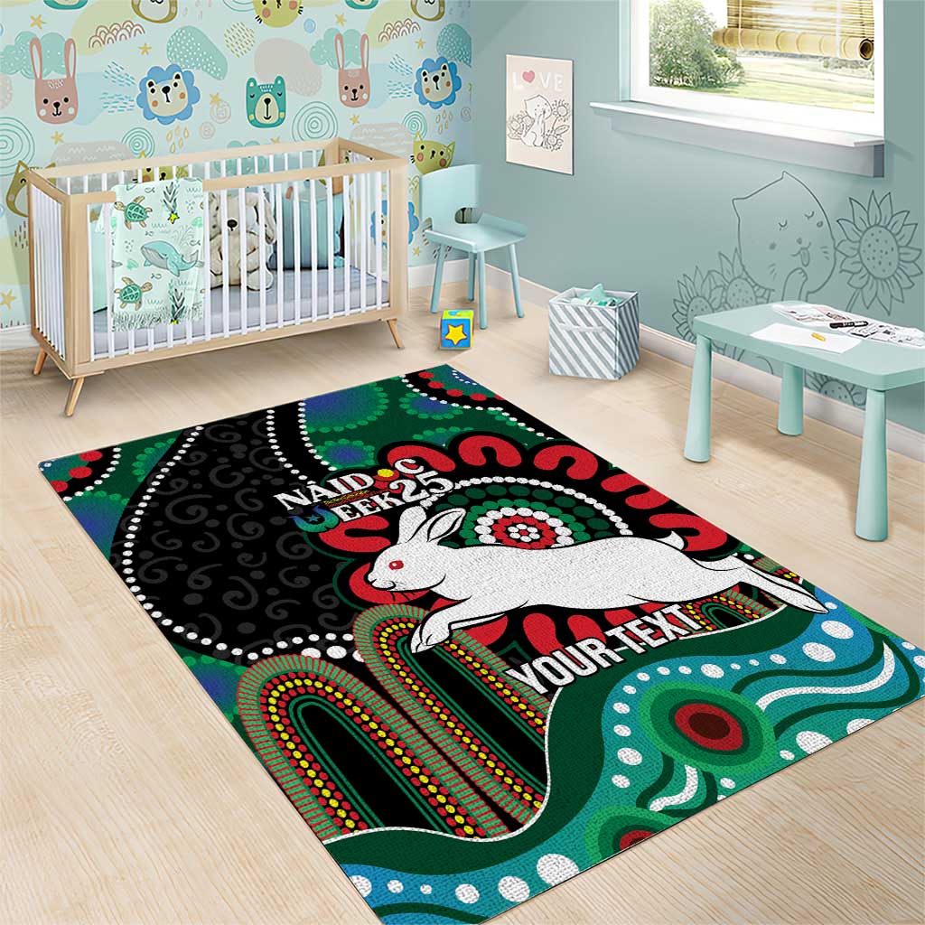 Custom NAIDOC Week 2025 Rabbitohs Area Rug Go Souths Indigenous Art