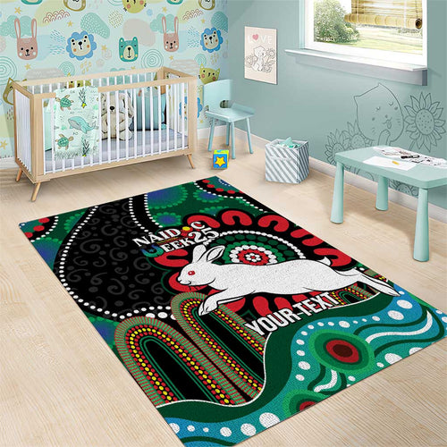 Custom NAIDOC Week 2025 Rabbitohs Area Rug Go Souths Indigenous Art