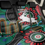 Custom NAIDOC Week 2025 Rabbitohs Back Car Seat Cover Go Souths Indigenous Art