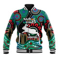 Custom NAIDOC Week 2025 Rabbitohs Baseball Jacket Go Souths Indigenous Art