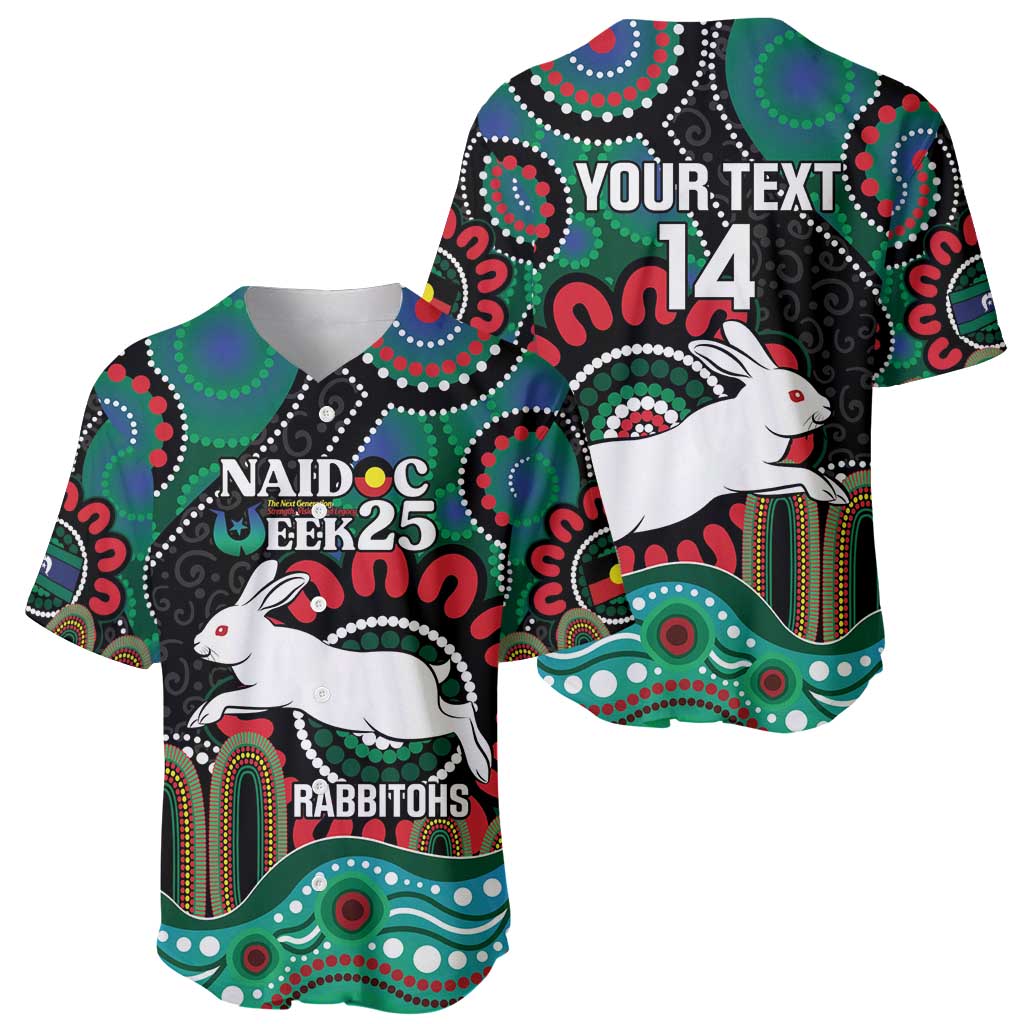 Custom NAIDOC Week 2025 Rabbitohs Baseball Jersey Go Souths Indigenous Art