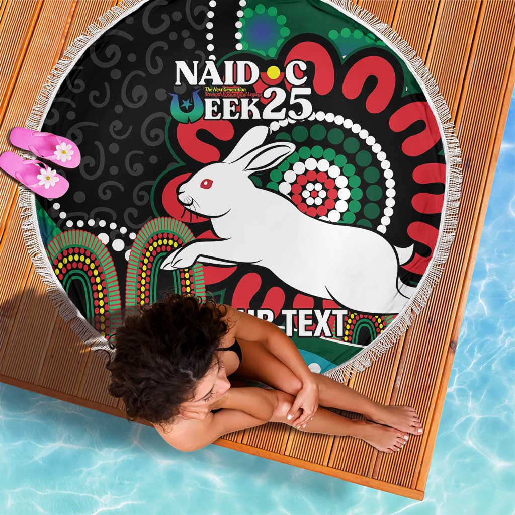 Custom NAIDOC Week 2025 Rabbitohs Beach Blanket Go Souths Indigenous Art