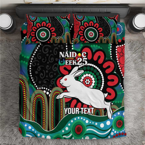 Custom NAIDOC Week 2025 Rabbitohs Bedding Set Go Souths Indigenous Art