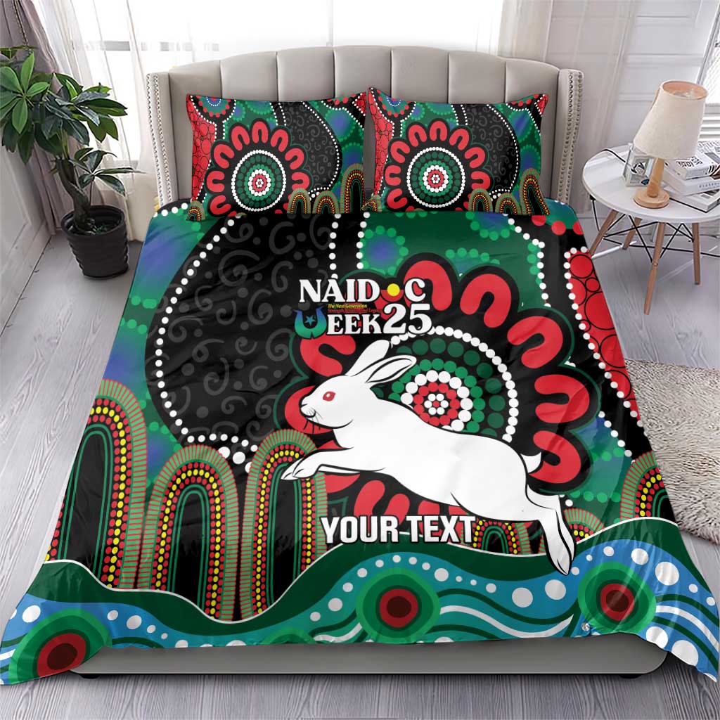 Custom NAIDOC Week 2025 Rabbitohs Bedding Set Go Souths Indigenous Art