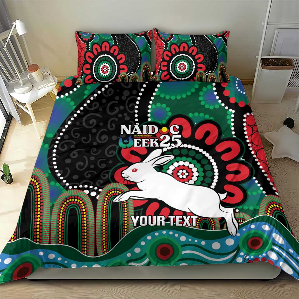 Custom NAIDOC Week 2025 Rabbitohs Bedding Set Go Souths Indigenous Art