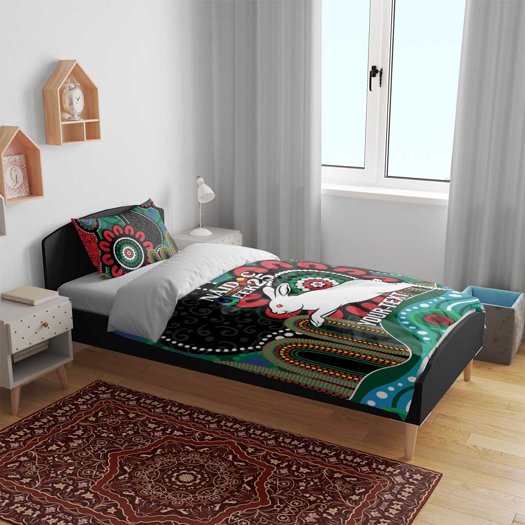 Custom NAIDOC Week 2025 Rabbitohs Bedding Set Go Souths Indigenous Art