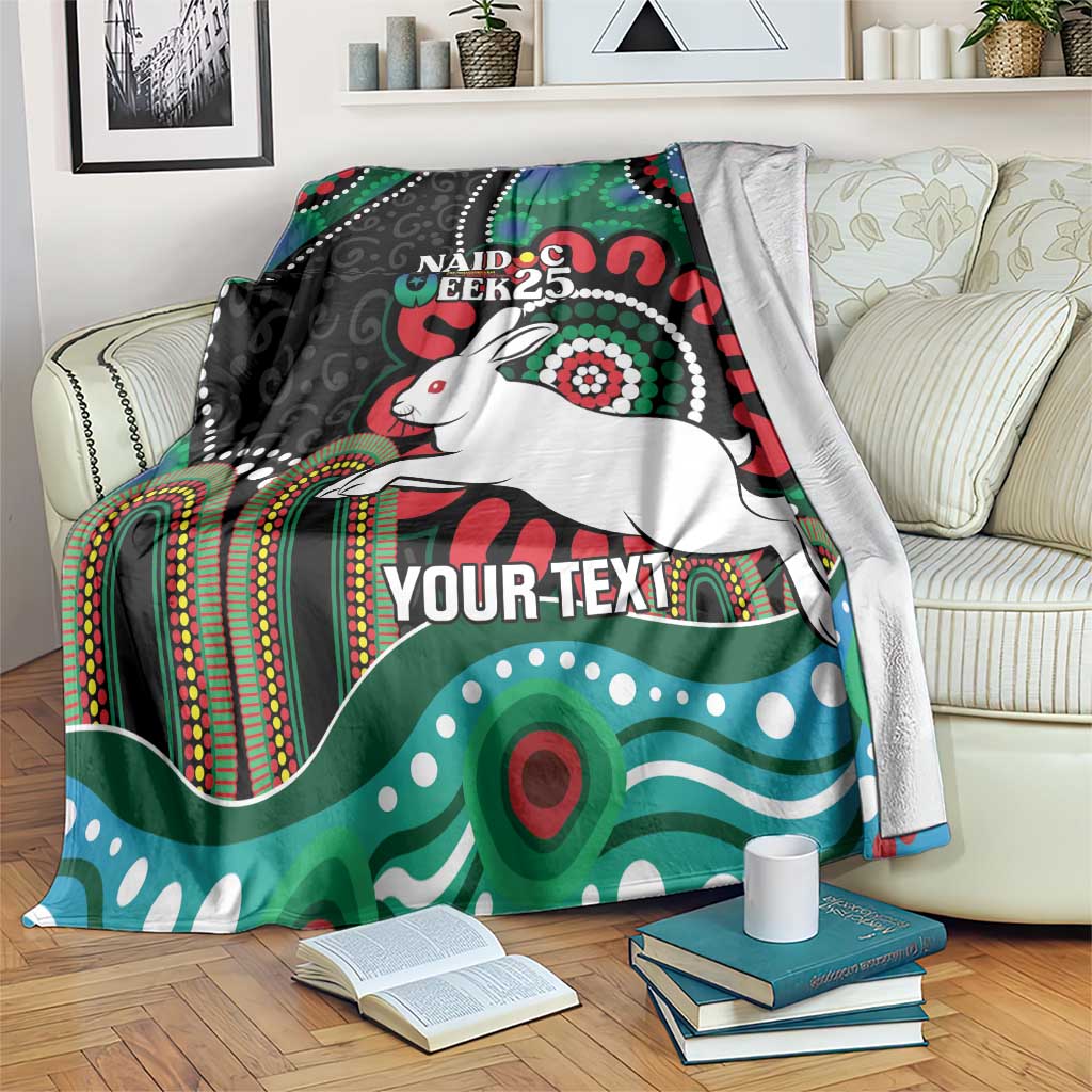 Custom NAIDOC Week 2025 Rabbitohs Blanket Go Souths Indigenous Art