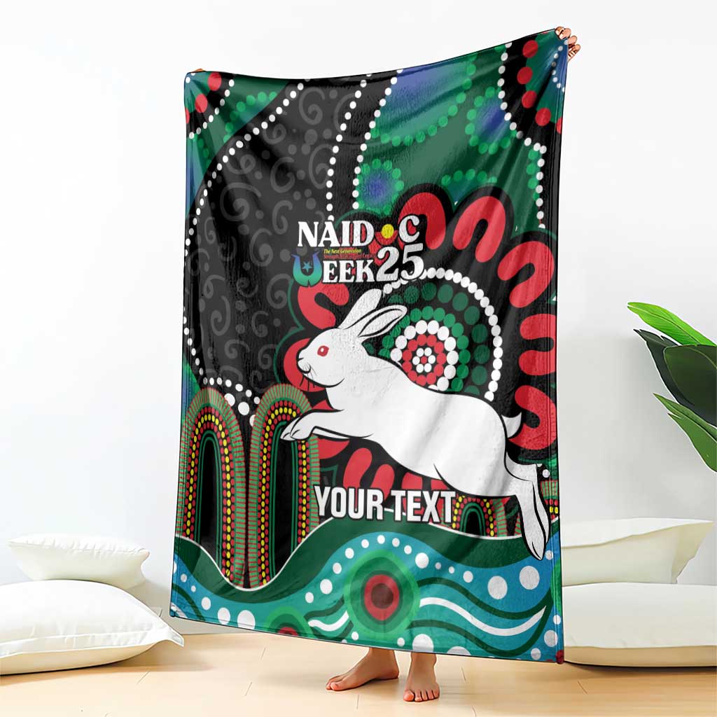 Custom NAIDOC Week 2025 Rabbitohs Blanket Go Souths Indigenous Art