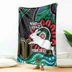 Custom NAIDOC Week 2025 Rabbitohs Blanket Go Souths Indigenous Art