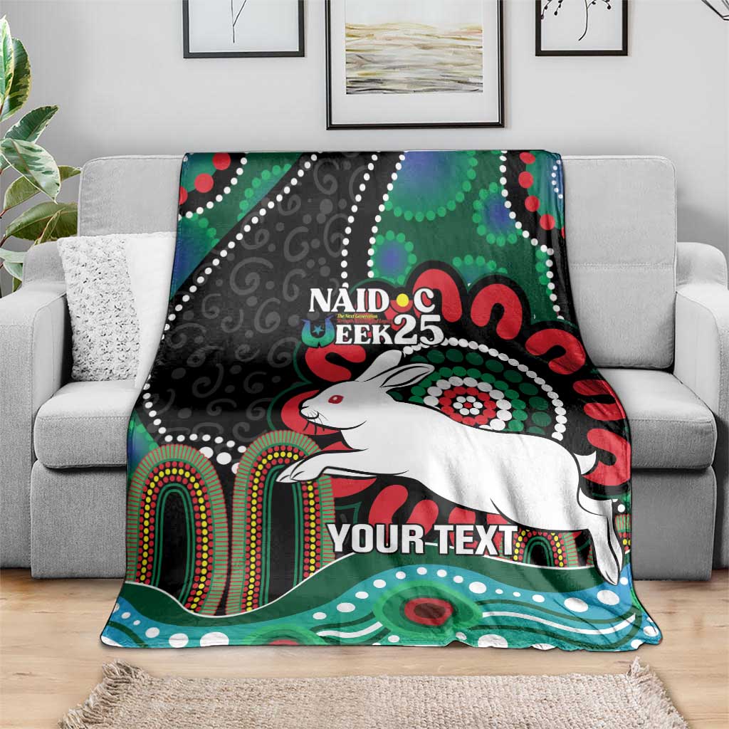 Custom NAIDOC Week 2025 Rabbitohs Blanket Go Souths Indigenous Art