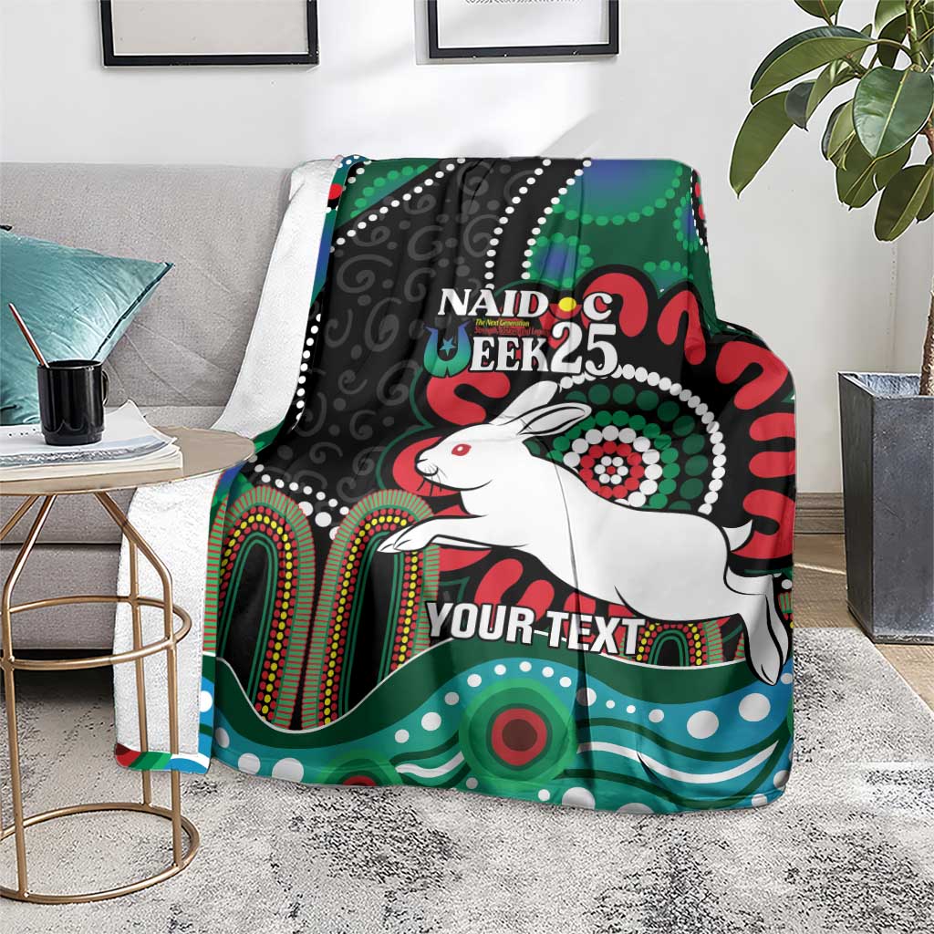 Custom NAIDOC Week 2025 Rabbitohs Blanket Go Souths Indigenous Art