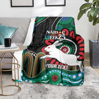 Custom NAIDOC Week 2025 Rabbitohs Blanket Go Souths Indigenous Art