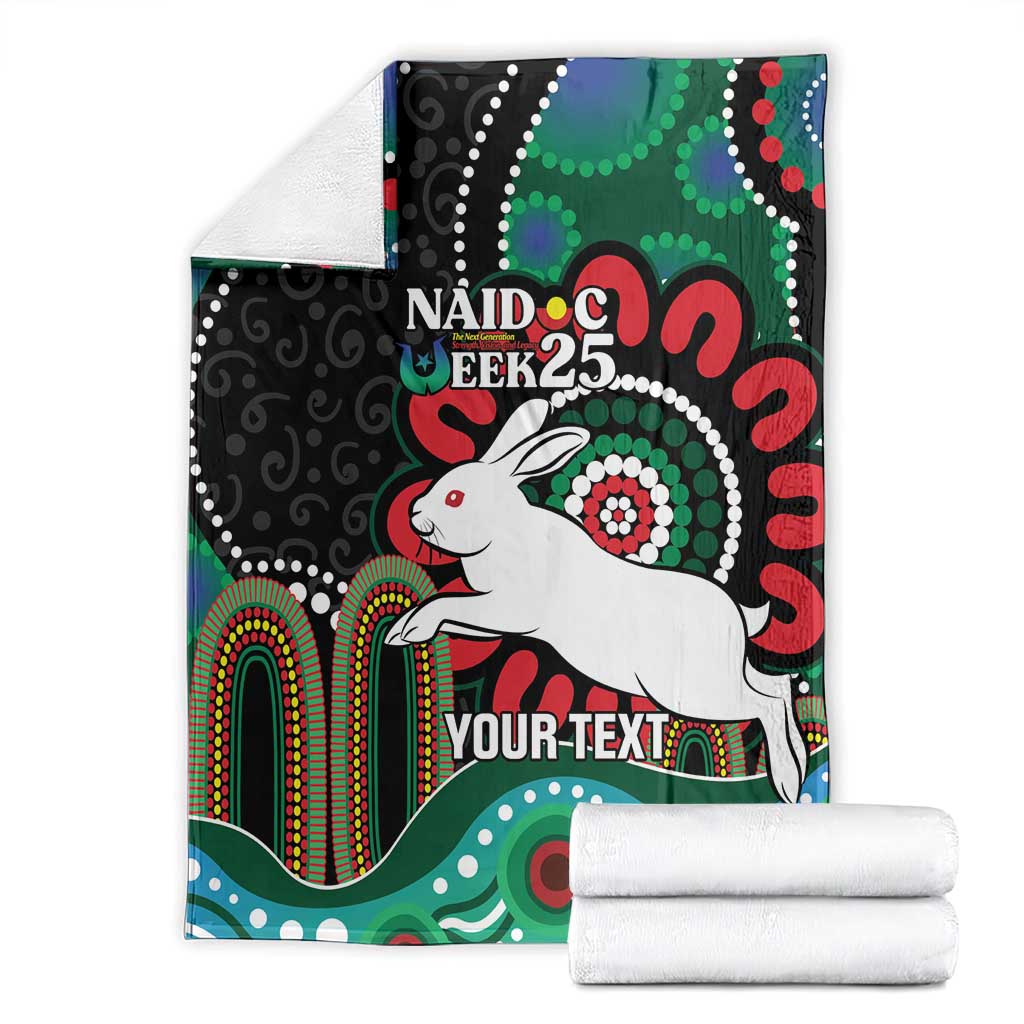 Custom NAIDOC Week 2025 Rabbitohs Blanket Go Souths Indigenous Art