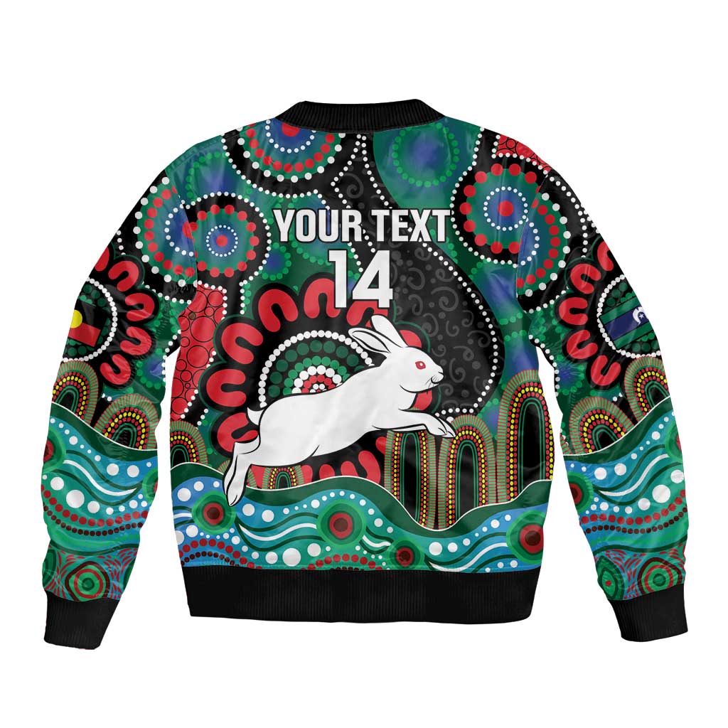 Custom NAIDOC Week 2025 Rabbitohs Bomber Jacket Go Souths Indigenous Art