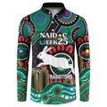 Custom NAIDOC Week 2025 Rabbitohs Button Sweatshirt Go Souths Indigenous Art