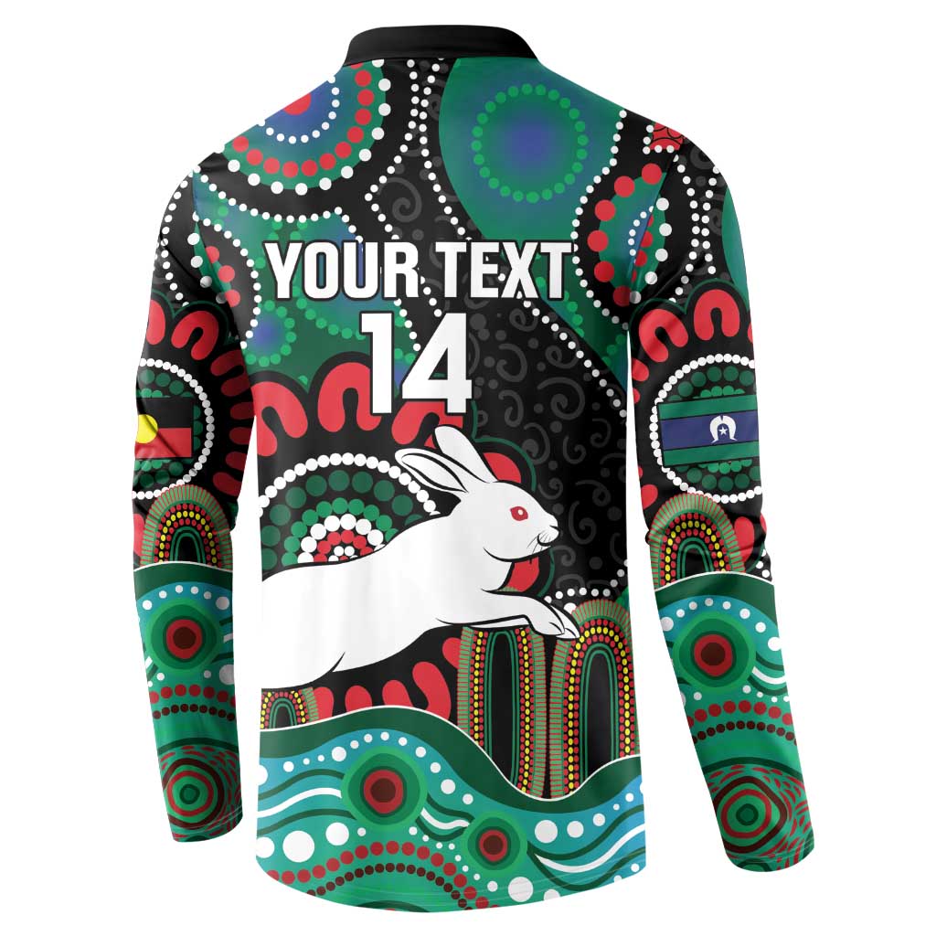 Custom NAIDOC Week 2025 Rabbitohs Button Sweatshirt Go Souths Indigenous Art