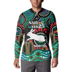 Custom NAIDOC Week 2025 Rabbitohs Button Sweatshirt Go Souths Indigenous Art