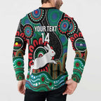 Custom NAIDOC Week 2025 Rabbitohs Button Sweatshirt Go Souths Indigenous Art
