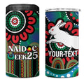 Custom NAIDOC Week 2025 Rabbitohs 4 in 1 Can Cooler Tumbler Go Souths Indigenous Art