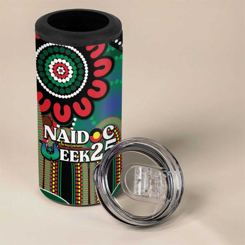 Custom NAIDOC Week 2025 Rabbitohs 4 in 1 Can Cooler Tumbler Go Souths Indigenous Art