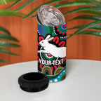 Custom NAIDOC Week 2025 Rabbitohs 4 in 1 Can Cooler Tumbler Go Souths Indigenous Art