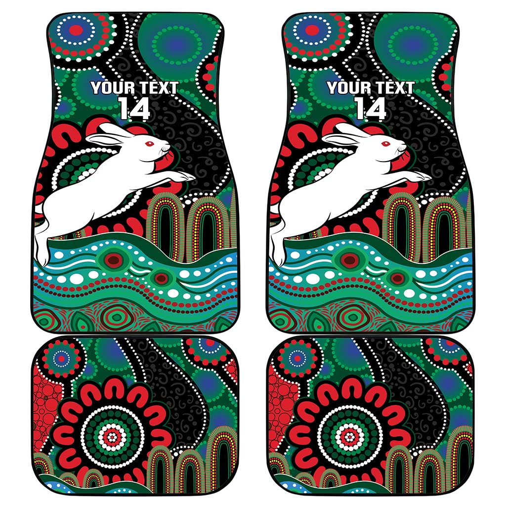 Custom NAIDOC Week 2025 Rabbitohs Car Mats Go Souths Indigenous Art
